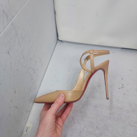 Christian Louboutin Nude Jenlove Ankle Strap Pointed Toe Pump - Picture 12 of 14